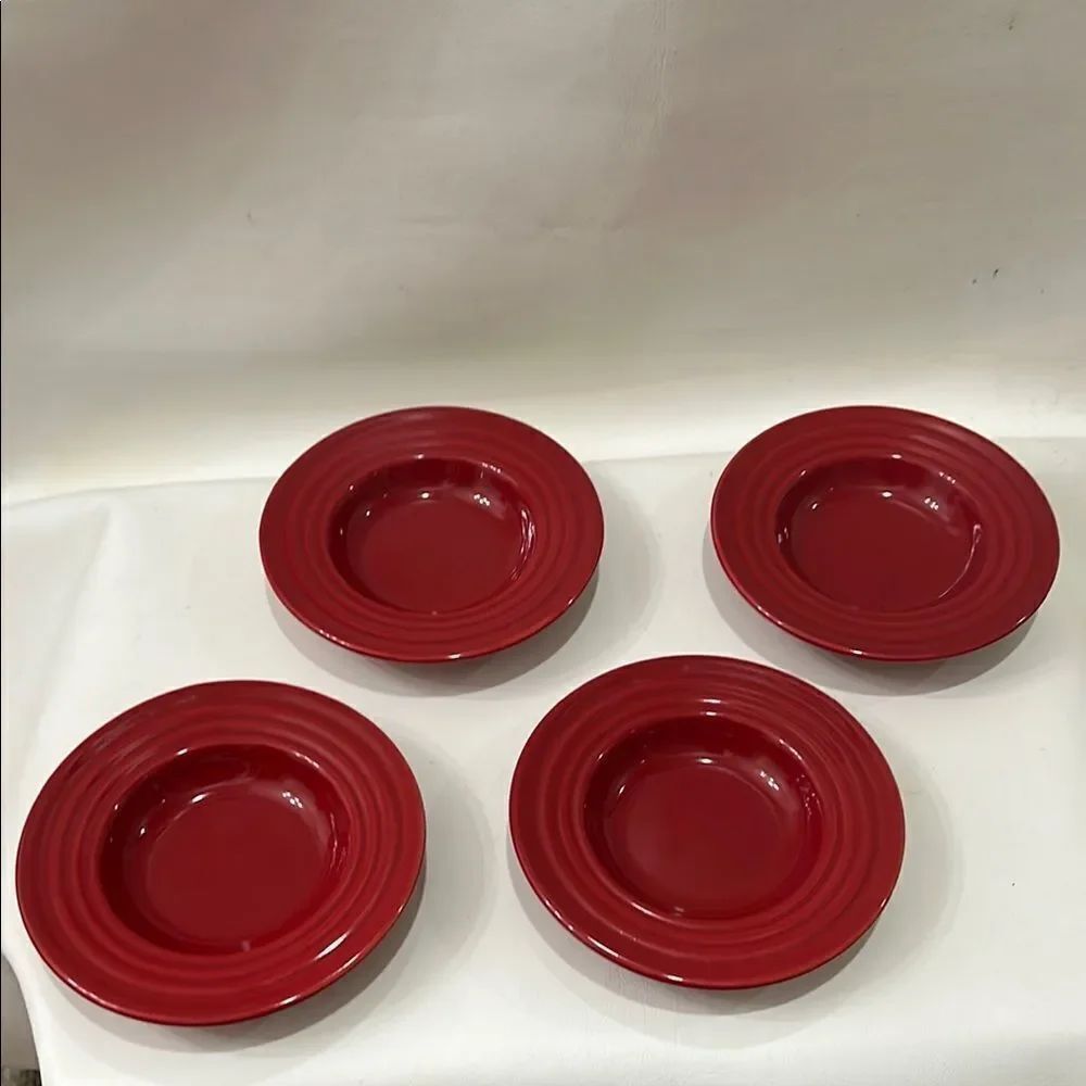 Bosco Ware Bowls 5 1/2 In Round 1 In Tall Dessert Appetizer Vibrant Red Gloss